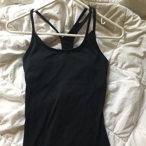 Black tank top with built in bra